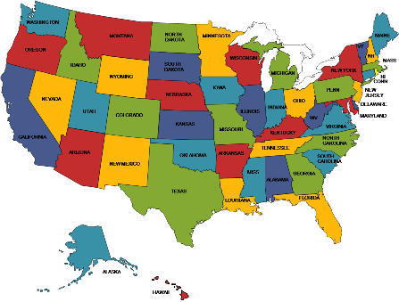 image of USA map of states